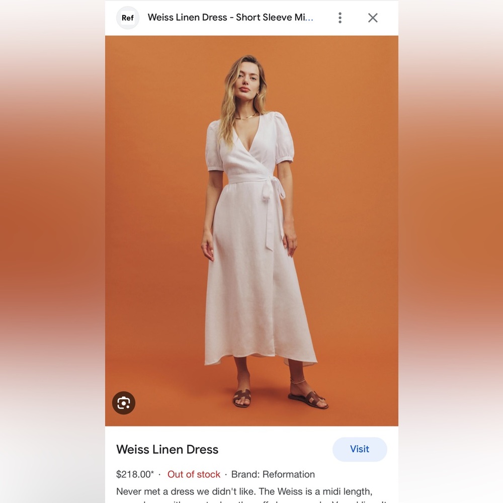 Reformation Weiss Linen Dress (white)